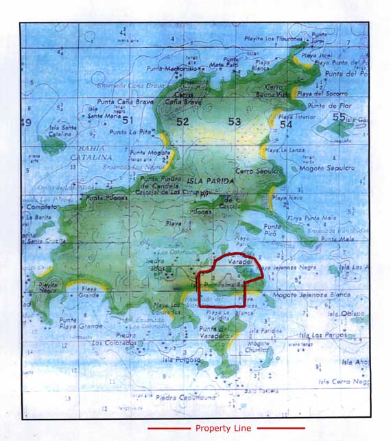 Isla Parida map showing property line